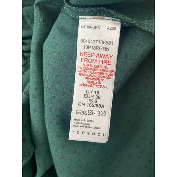 TOPSHOP POLKA DOT PRAIRIE BLOUSE SIZE 6 - Picture 8 of 8